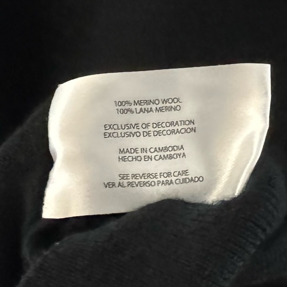 Banana Republic Pullover Sweater Merino Wool Crew Classic Minimalist Black L - Picture 8 of 11
